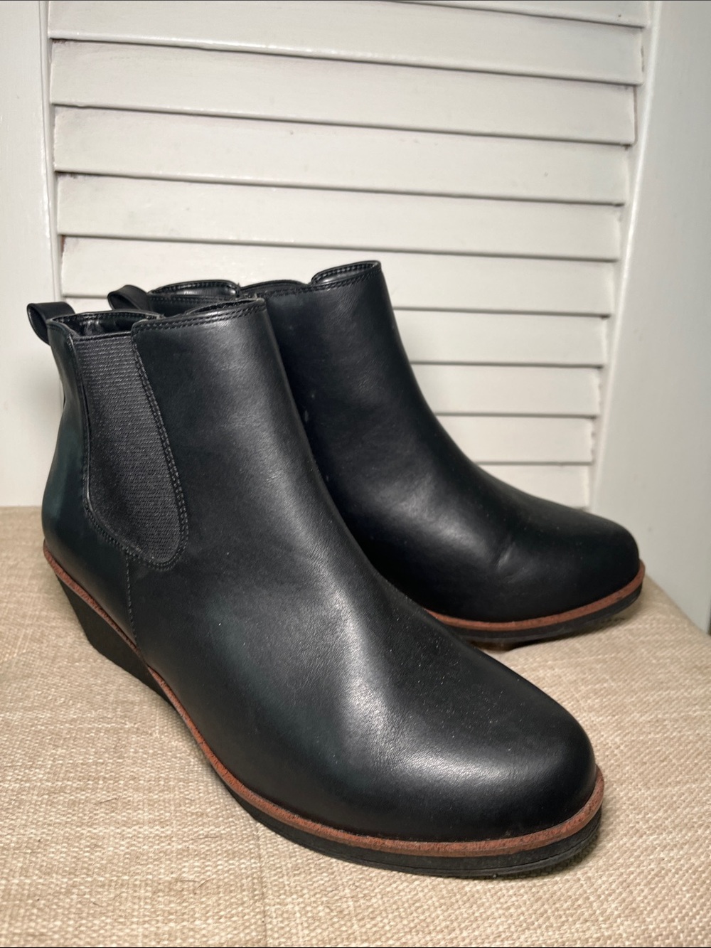 Aerosoles Brandi Wedge Black Ankle Boots
